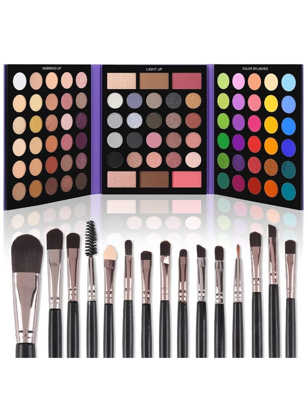 New Eyeshadow Palette with 15Pcs Brushes Makeup Set,